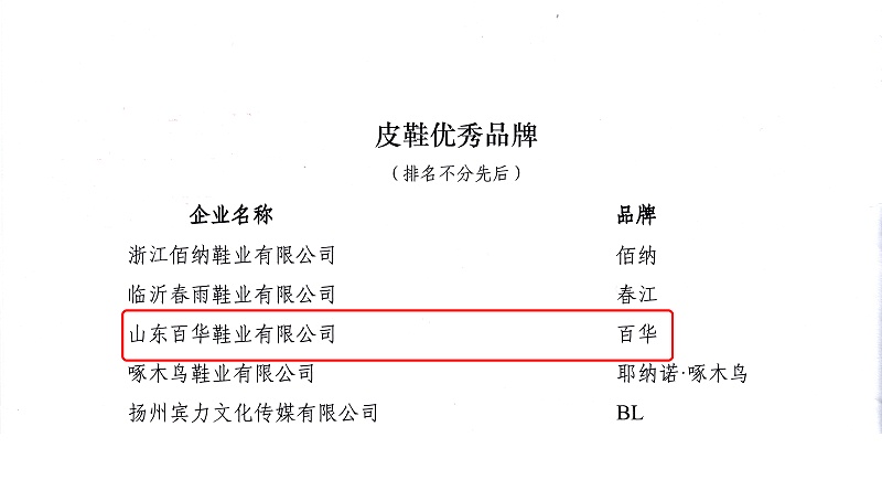 喜訊|百華鞋業榮獲 “2023年中國皮革行業消費引領品牌——皮革優秀品牌 ” 新榮譽